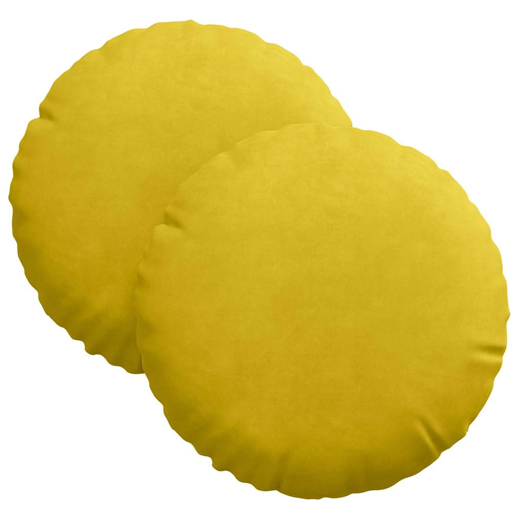 Jastučići za sjedenje 2 pcs Žuta Ø30 x 13 cm Baršun
