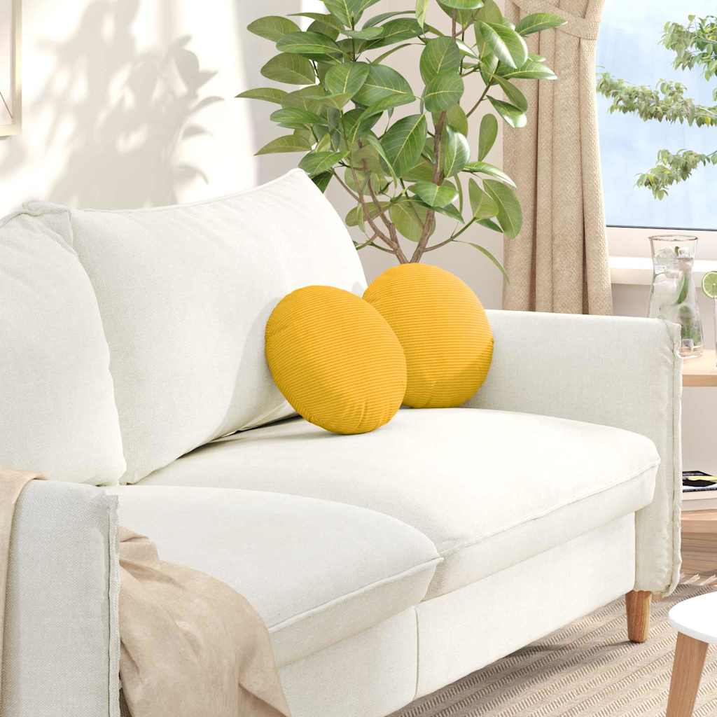 Jastučići za sjedenje 2 pcs Svijetlo žuta Ø30 x 13 cm