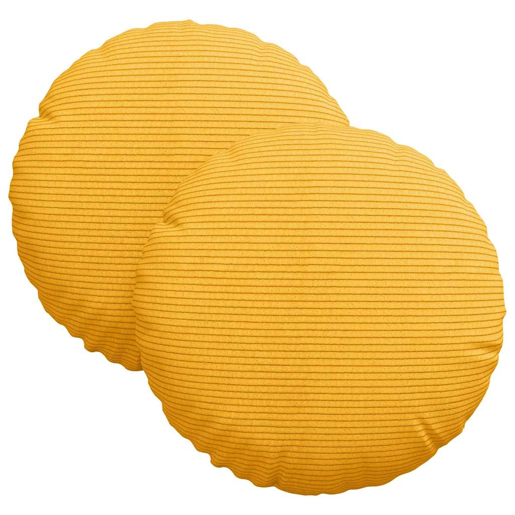 Jastučići za sjedenje 2 pcs Svijetlo žuta Ø30 x 13 cm