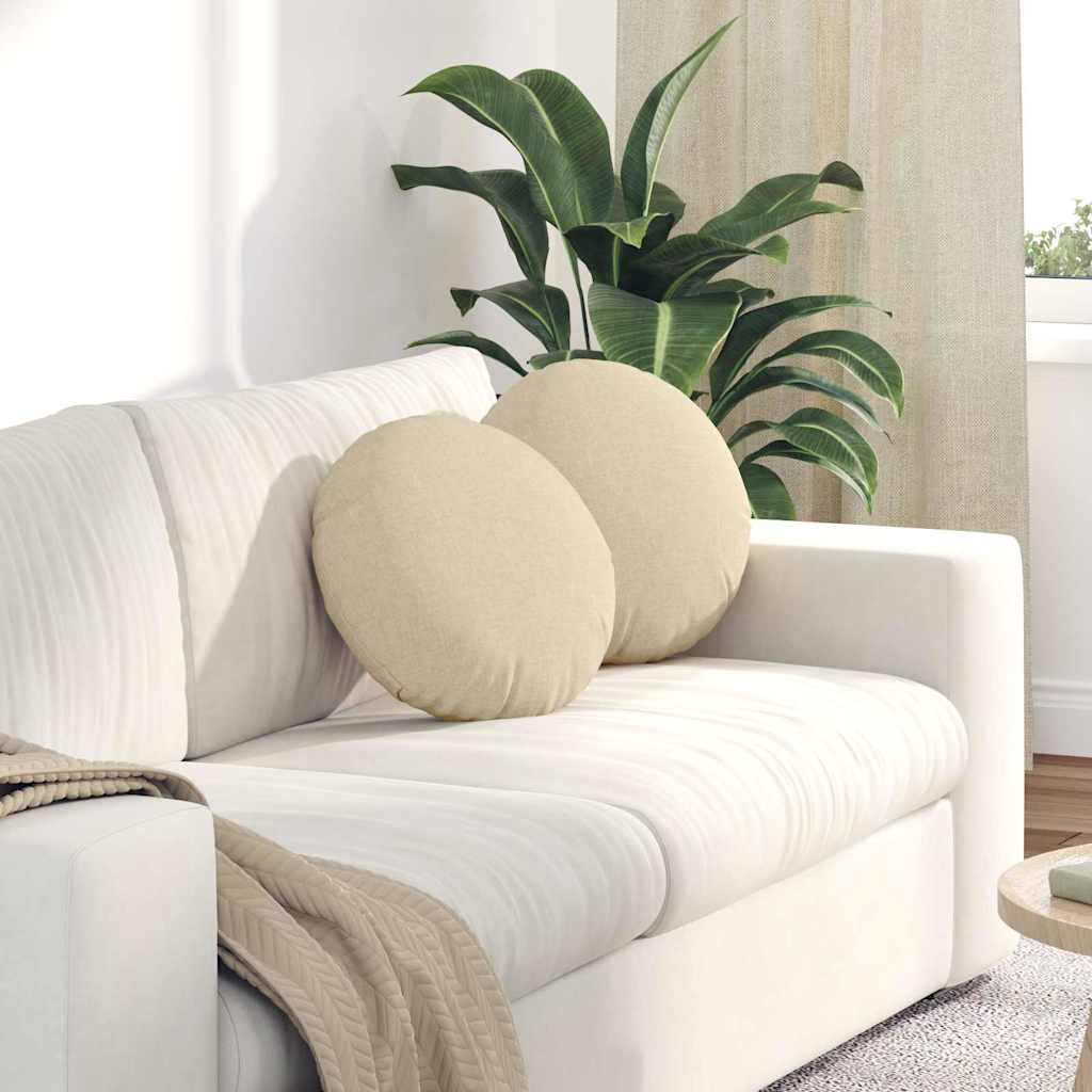 Jastučići za sjedenje 2 pcs Krema Ø40 x 13 cm tkanina
