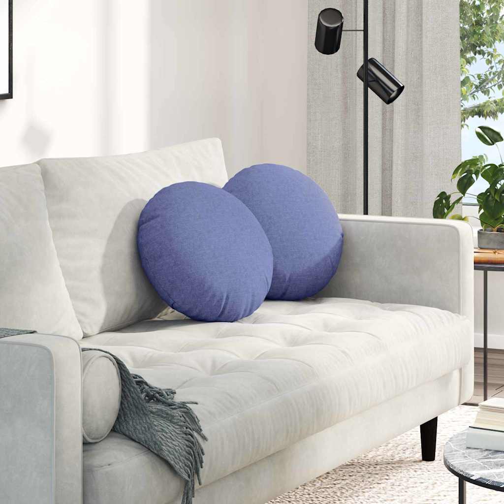 Jastučići za sjedenje 2 pcs Traper plava Ø40 x 13 cm tkanina