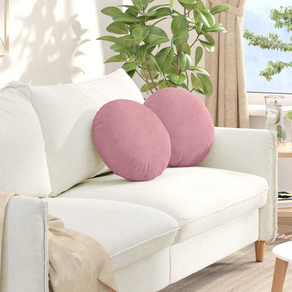 Jastučići za sjedenje 2 pcs Ružičasta Ø 40 x 13 cm Baršun