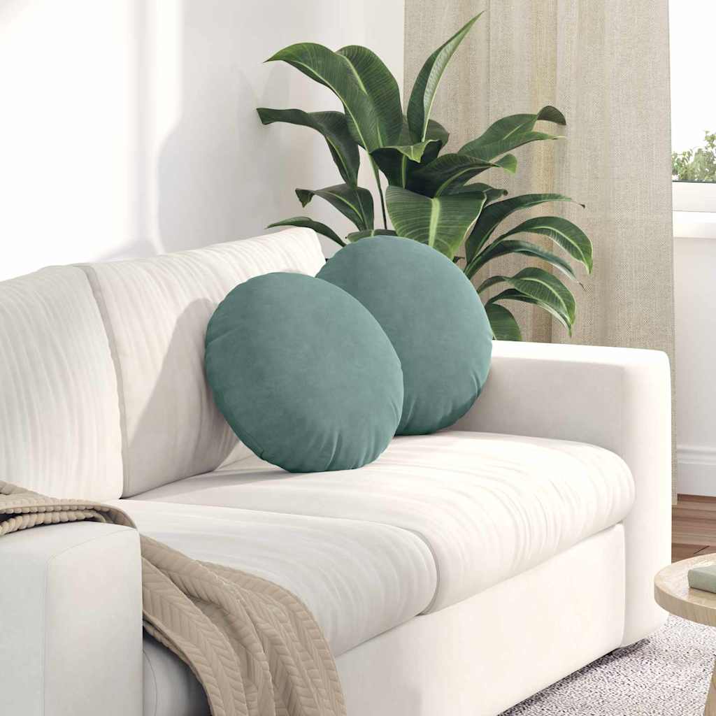 Jastučići za sjedenje 2 pcs Morska zelena Ø 40 x 13 cm Baršun