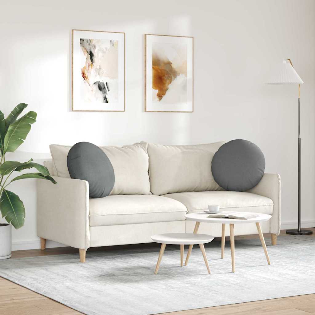 Jastučići za sjedenje 2 pcs Tamno siva Ø50 x 19 cm tkanina