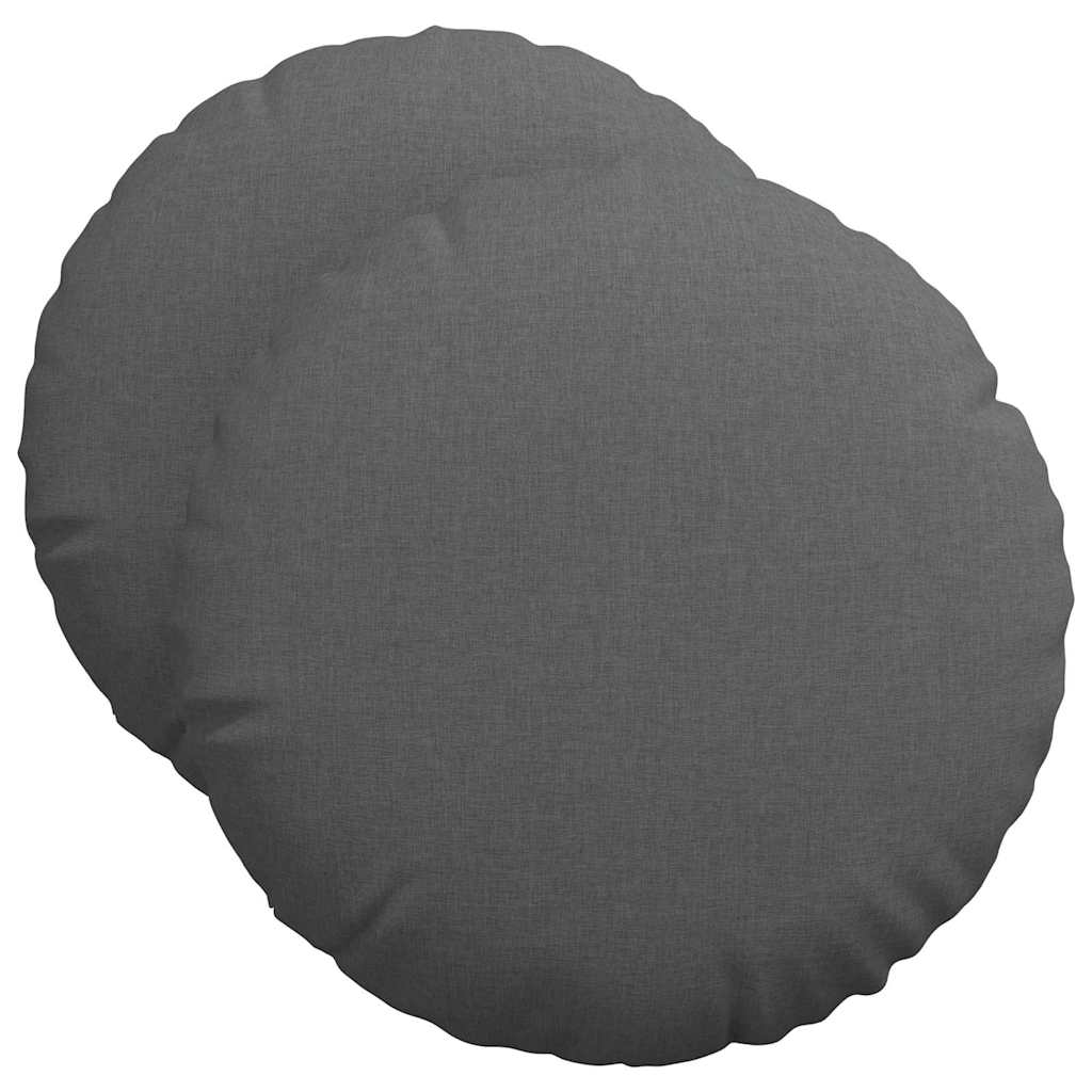 Jastučići za sjedenje 2 pcs Tamno siva Ø50 x 19 cm tkanina