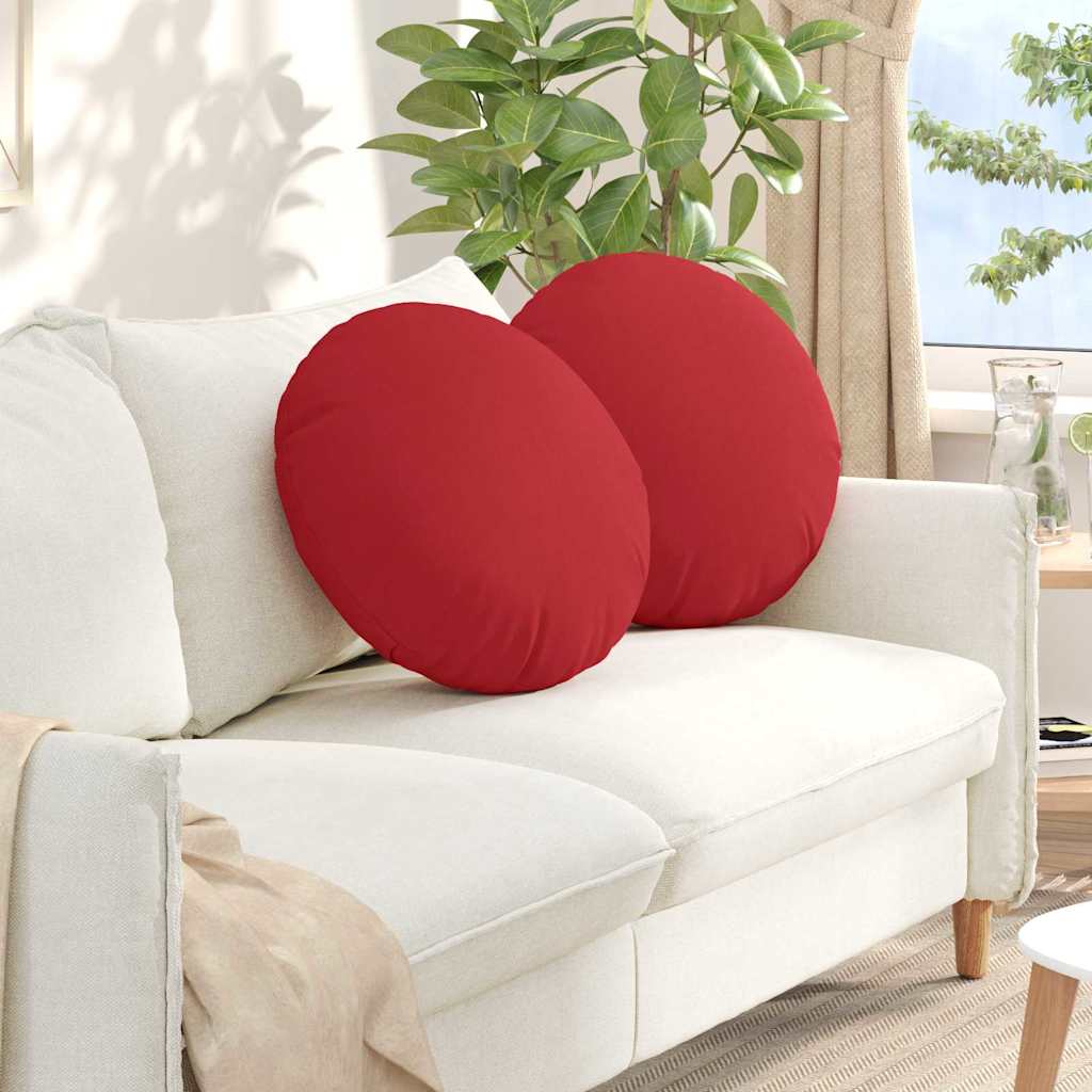 Jastučići za sjedenje 2 pcs Crvena Ø50 x 19 cm tkanina