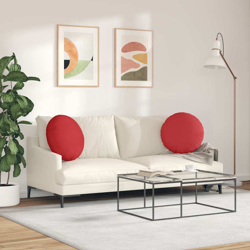 Jastučići za sjedenje 2 pcs Crvena Ø50 x 19 cm tkanina