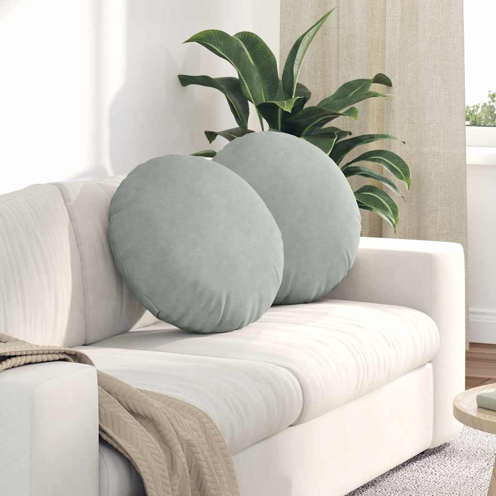 Jastučići za sjedenje 2 pcs Svijetlo siva Ø50 x 19 cm Baršun