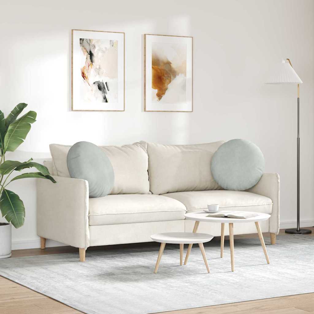 Jastučići za sjedenje 2 pcs Svijetlo siva Ø50 x 19 cm Baršun