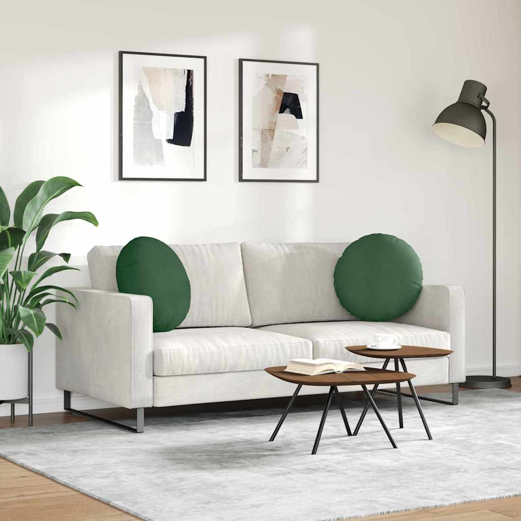 Jastučići za sjedenje 2 pcs Tamnozelena Ø50 x 19 cm