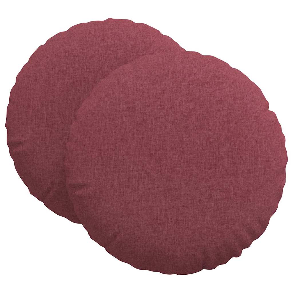 Jastučići za sjedenje 2 pcs Vinska crvena Ø60 x 21 cm tkanina