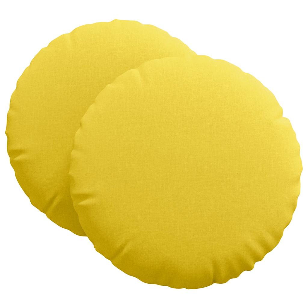 Jastučići za sjedenje 2 pcs Svijetlo žuta Ø60 x 21 cm tkanina
