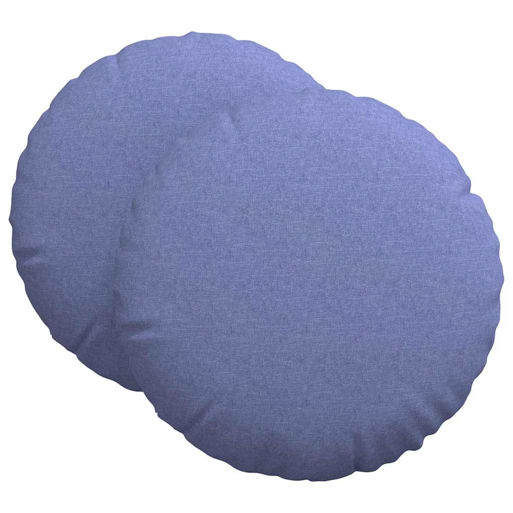 Jastučići za sjedenje 2 pcs Traper plava Ø60 x 21 cm tkanina