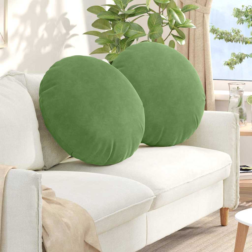 Jastučići za sjedenje 2 pcs Svijetlo zelena Ø60 x 21 cm Baršun