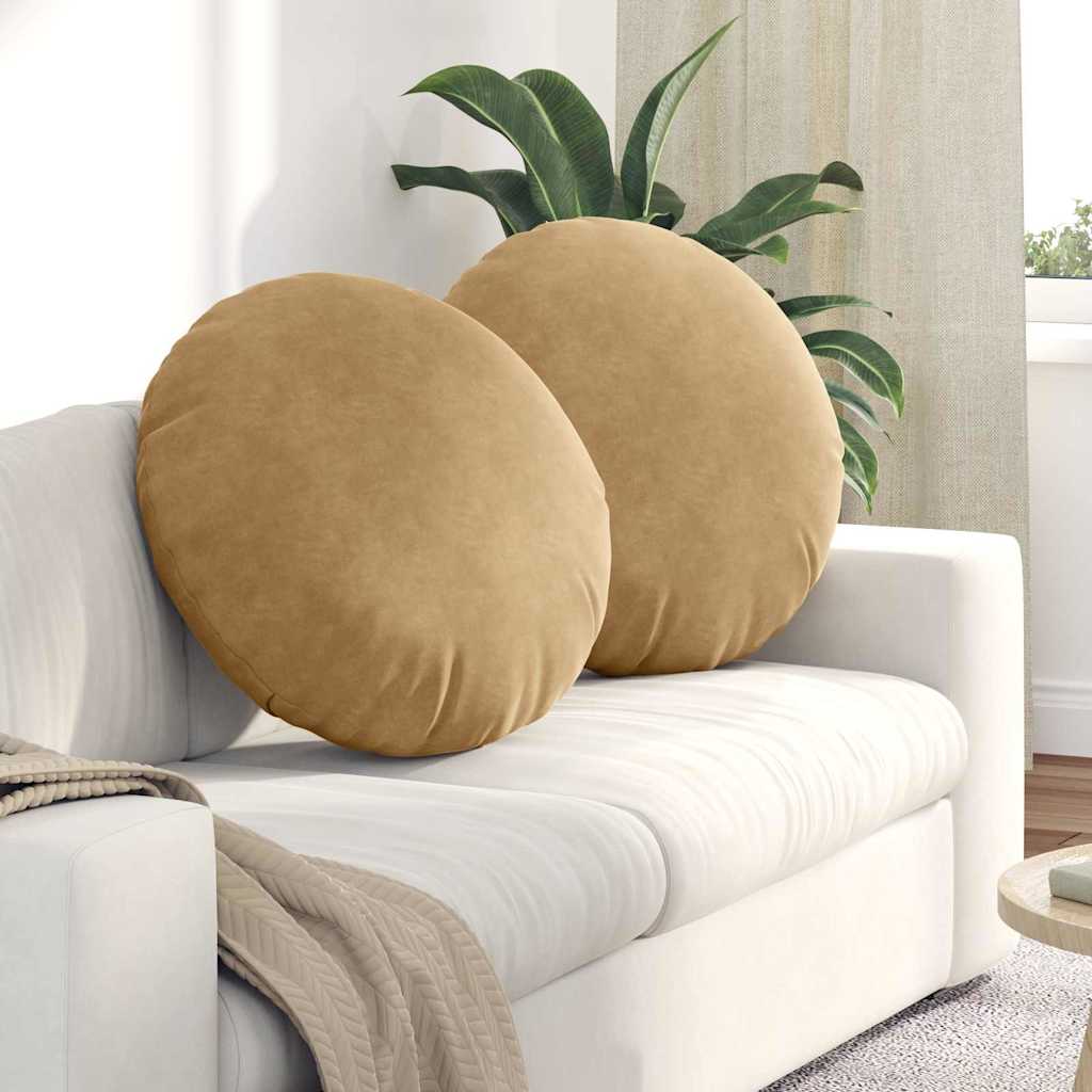 Jastučići za sjedenje 2 pcs Smeđa Ø60 x 21 cm Baršun