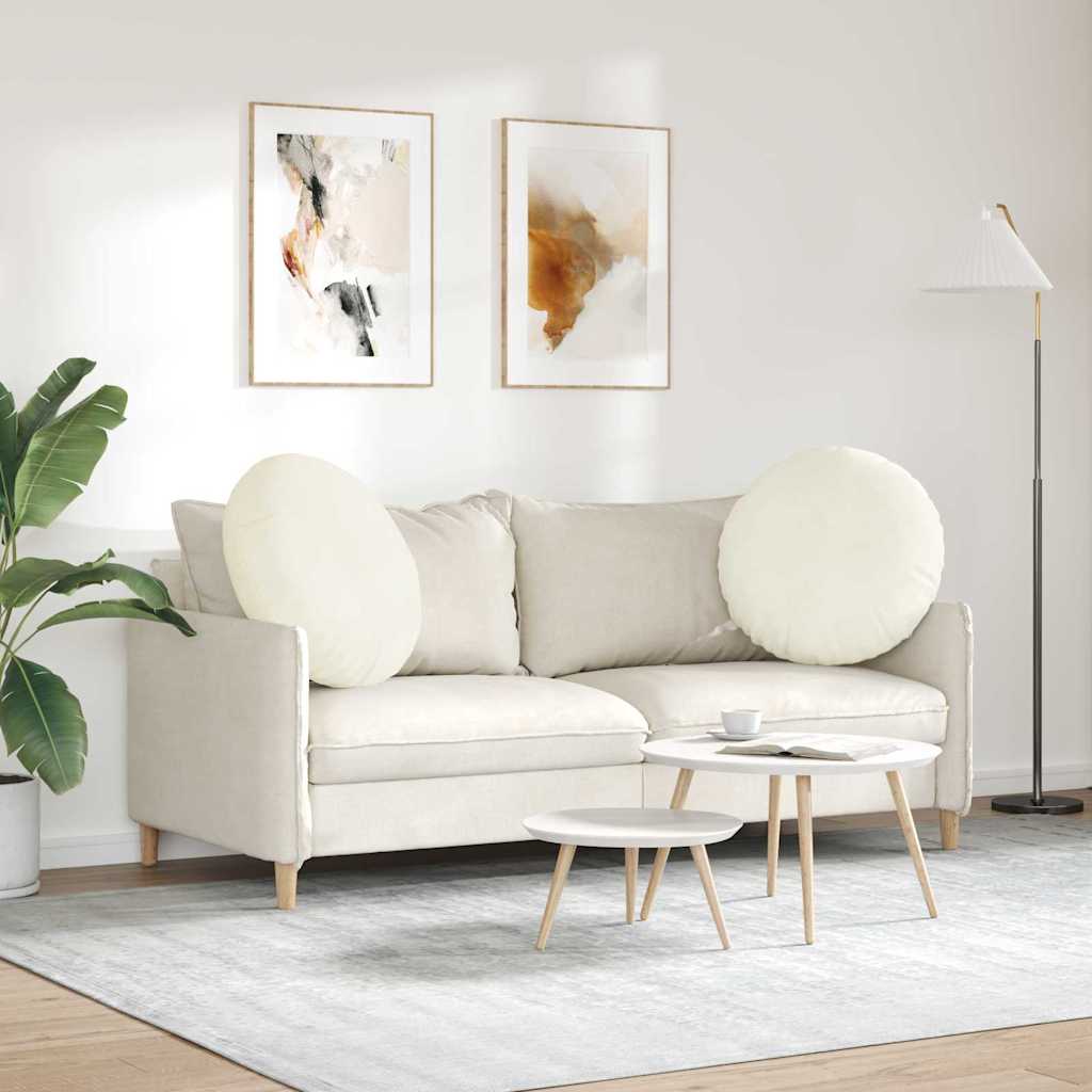 Jastučići za sjedenje 2 pcs Krema Ø60 x 21 cm Baršun