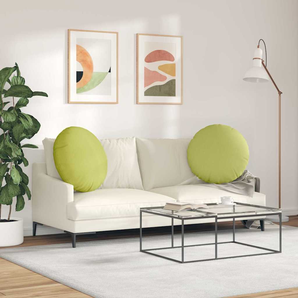 Jastučići za sjedenje 2 pcs Svijetlo zelena Ø80 x 29 cm tkanina