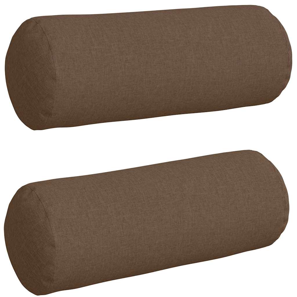 Valjkasti jastučići 2 pcs Smeđa Ø 25 x 70 cm tkanina