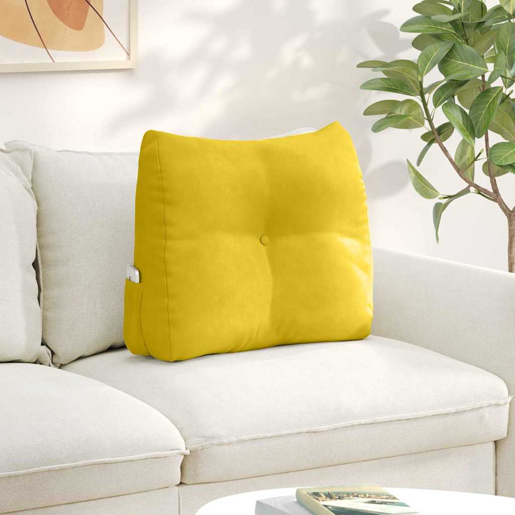 Jastuk za leđa Žuta 60 x 24 x 50 cm Baršun