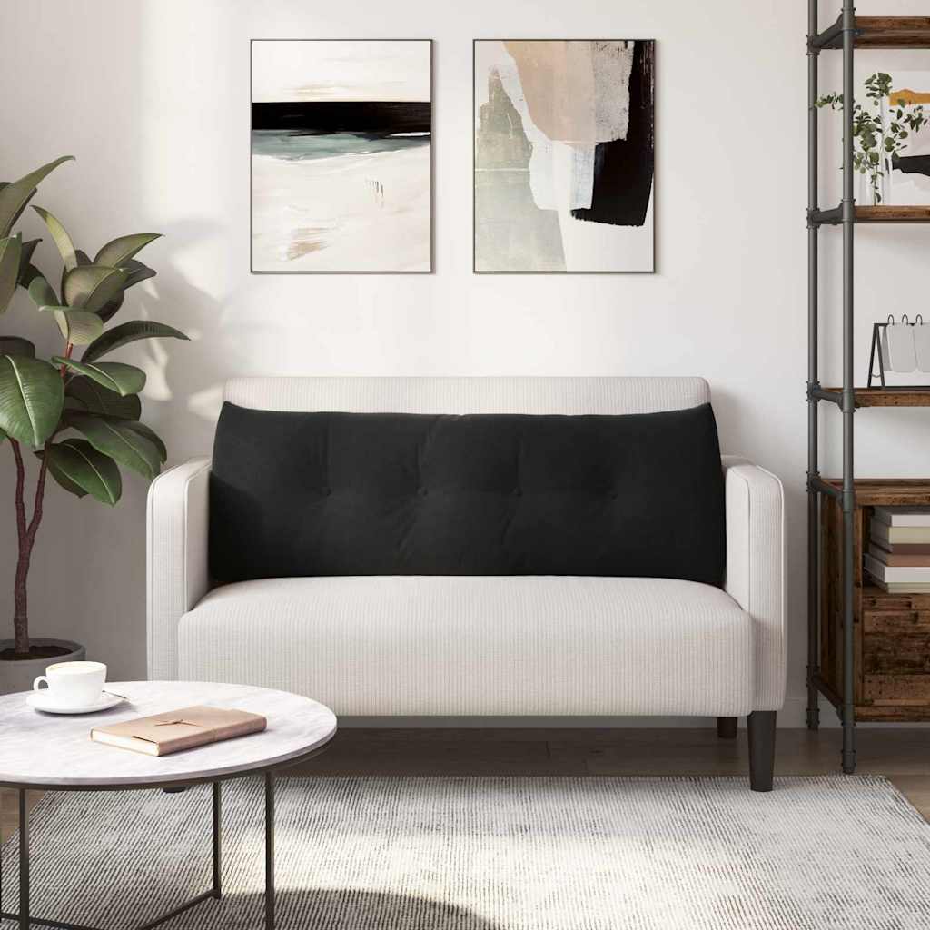 Jastuk za leđa Crna 140 x 24 x 50 cm Baršun