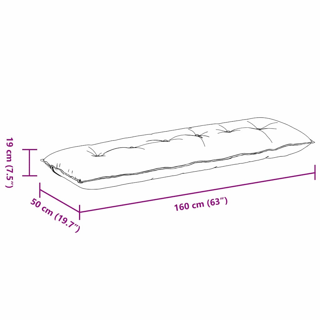 Jastuk za leđa Svijetlo zelena 160 x 19 x 50 cm tkanina