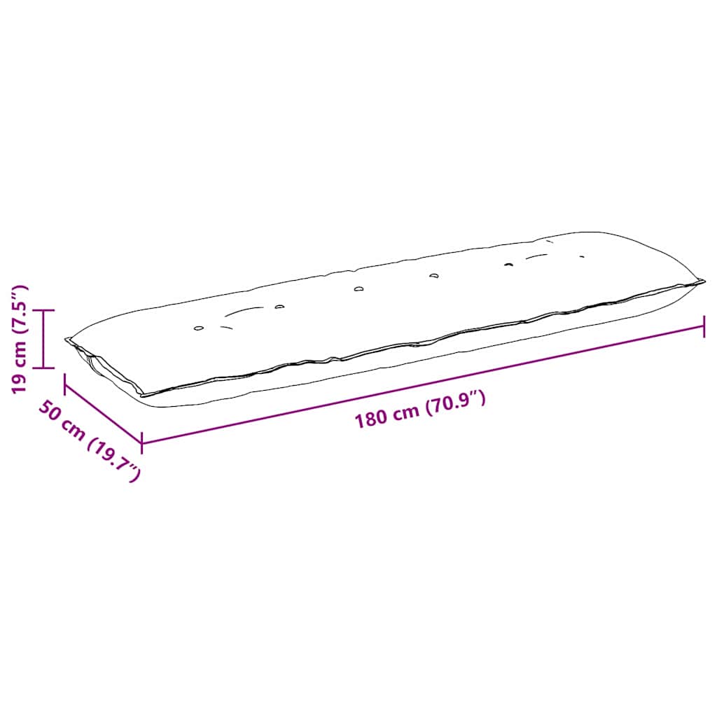 Jastuk za leđa Traper plava 180 x 19 x 50 cm tkanina