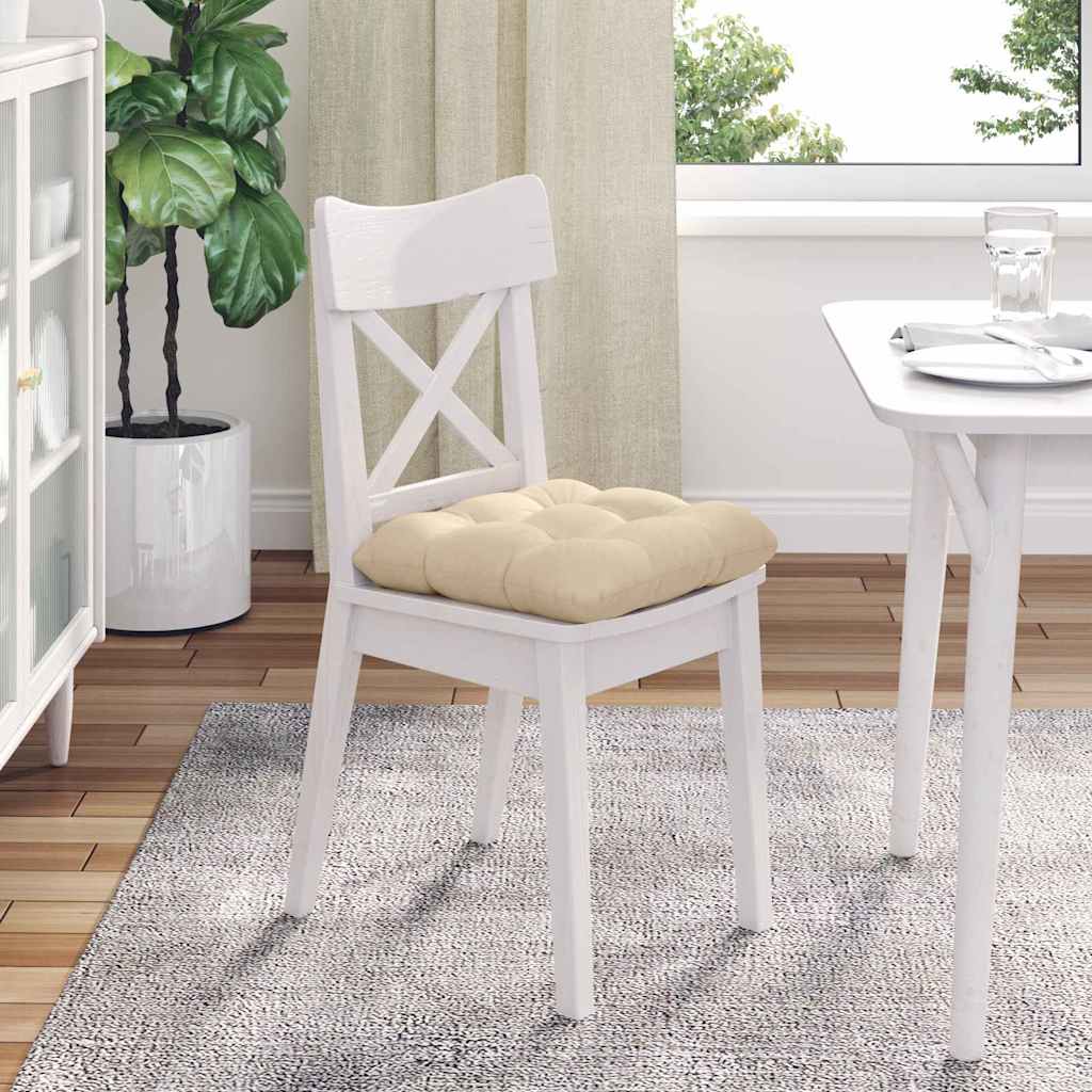 Jastučići za sjedenje 4 pcs Krema 45 x 45 cm Mikrofiber tkanina