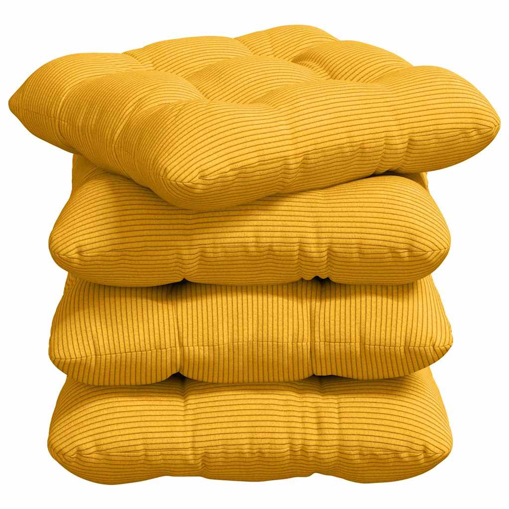 Jastučići za sjedenje 4 pcs Svijetlo žuta 45 x 45 cm