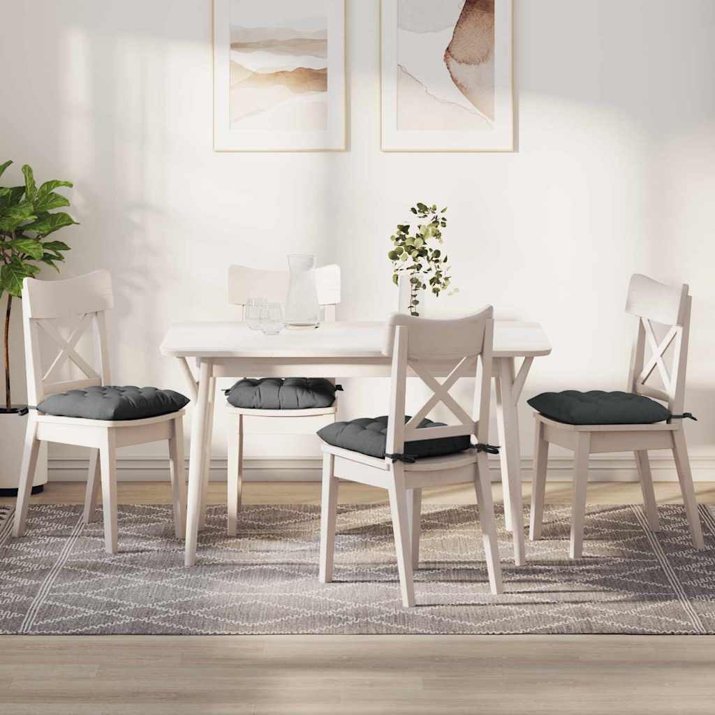 Jastučići za sjedenje 4 pcs Tamno siva 40 x 40 x 6 cm tkanina