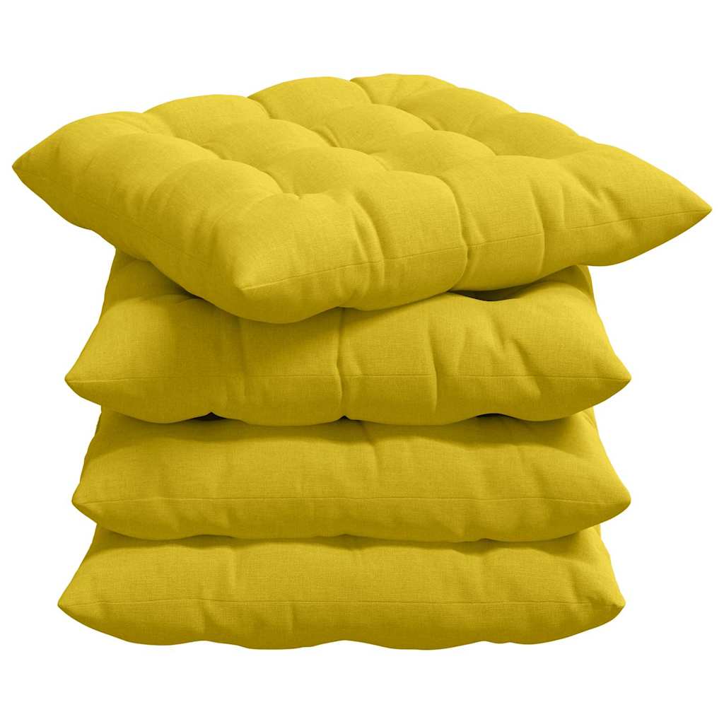 Jastučići za sjedenje 4 pcs Svijetlo žuta 40 x 40 x 6 cm