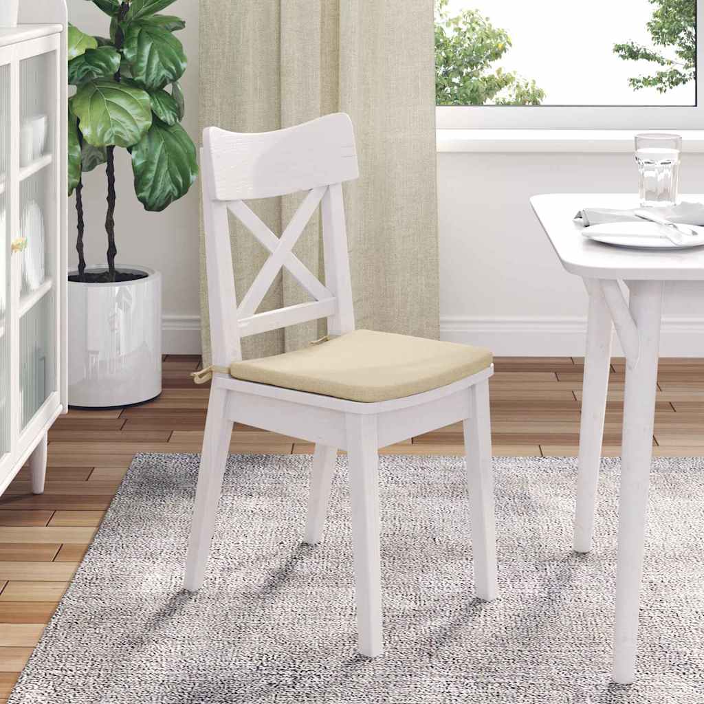 Jastučići za sjedenje 4 pcs Krema 40 x 40 x 3 cm tkanina