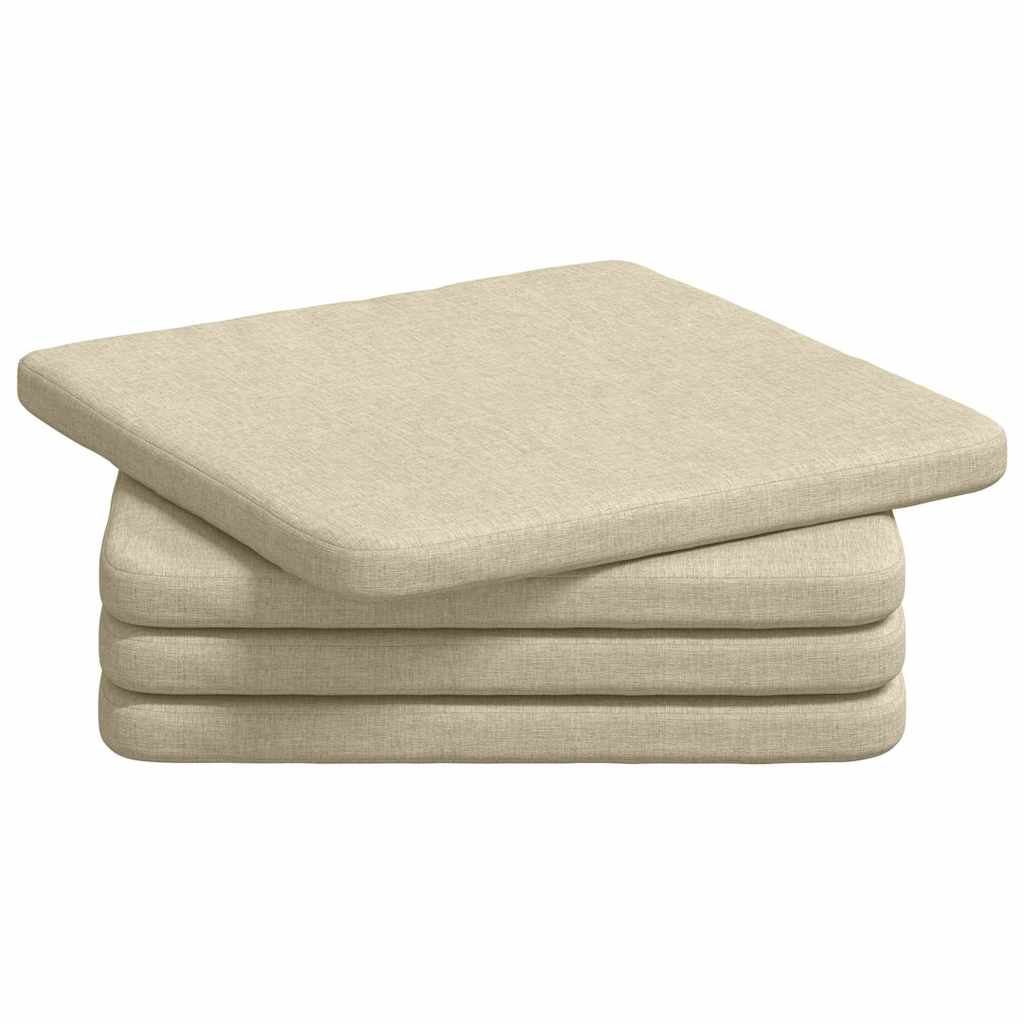 Jastučići za sjedenje 4 pcs Krema 40 x 40 x 3 cm tkanina