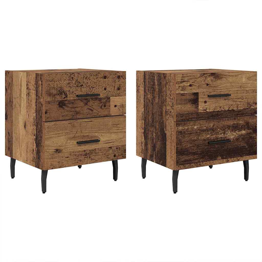 Noćni ormar s ladicama 2 pcs Staro drvo 40 x 35 x 47,5 cm