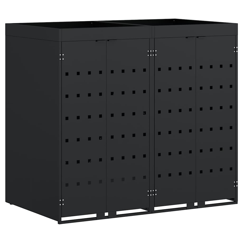 Skladištenje kanti za 2 kante Crna 136 x 77,5 x 121,5 cm