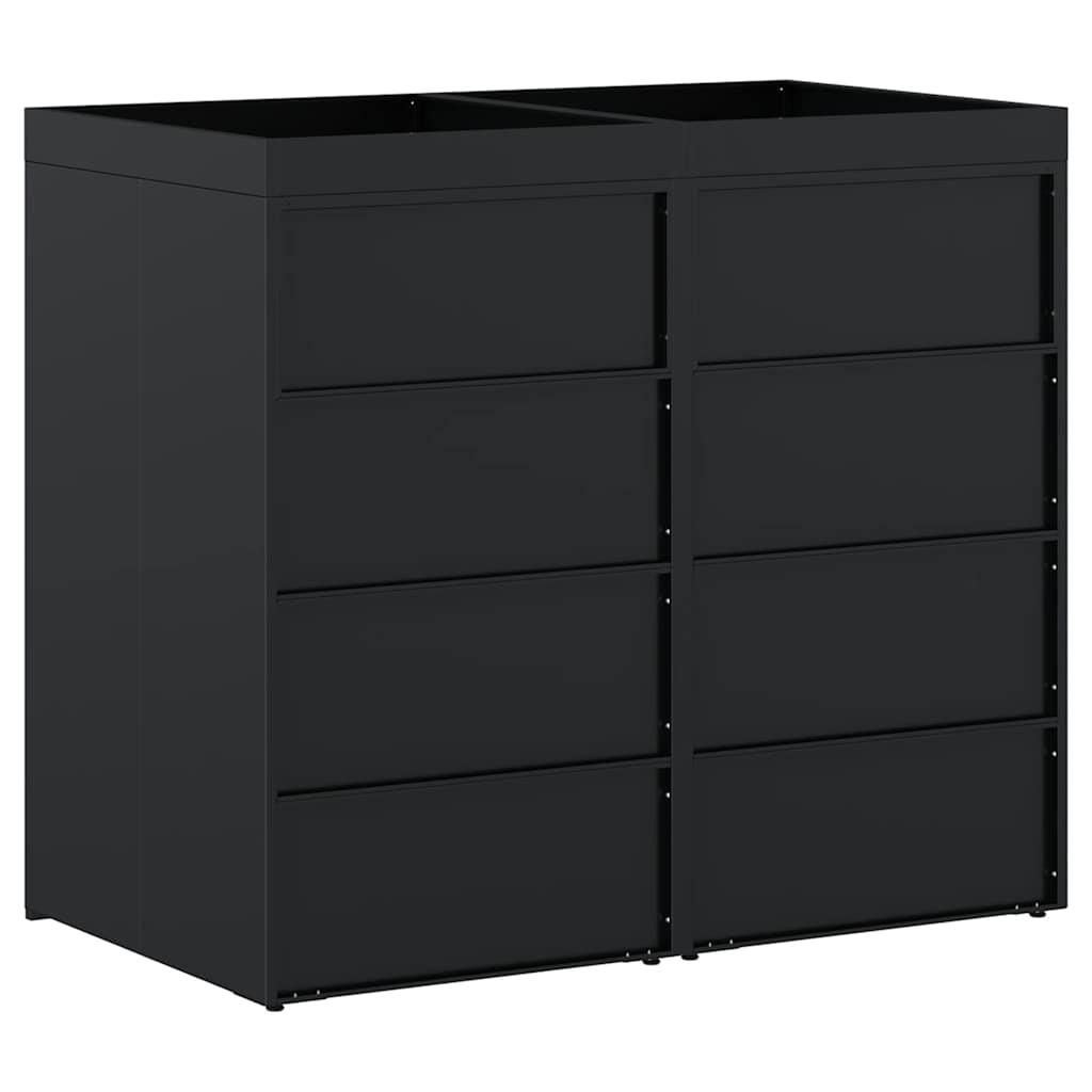 Skladištenje kanti za 2 kante Crna 136 x 77,5 x 121,5 cm