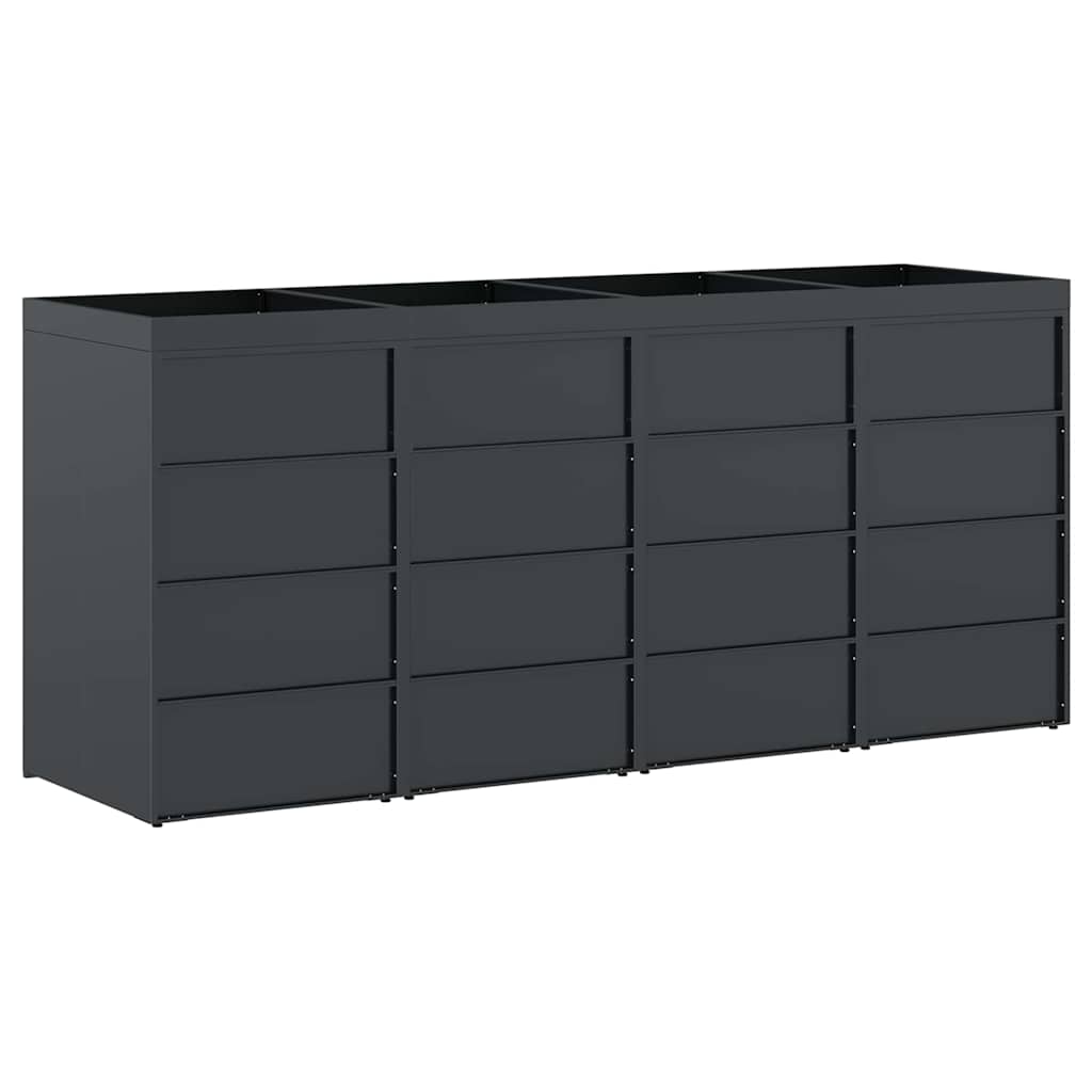 Skladištenje kanti za 4 kante Antracit 272 x 77,5 x 121,5 cm