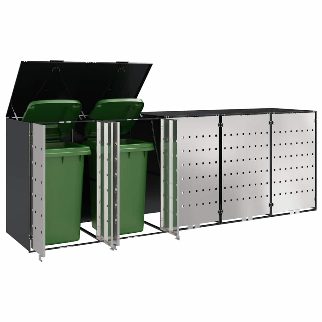 Skladištenje kanti za 3 kante Čelik Antracit