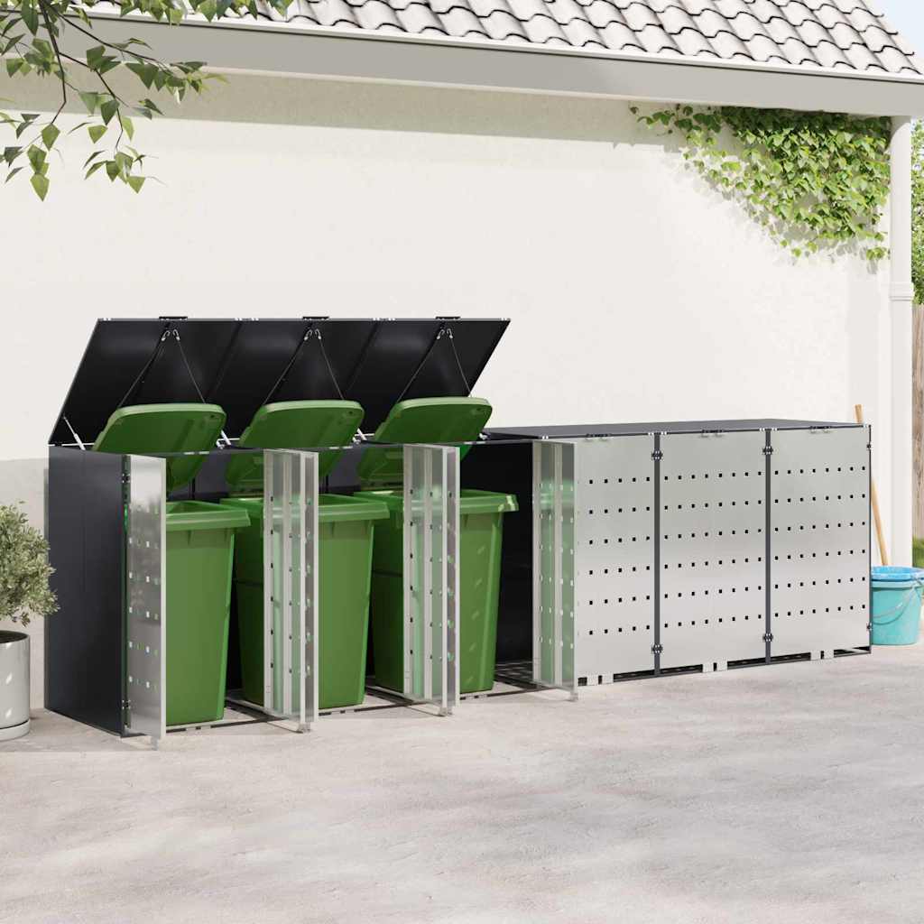 Skladištenje kanti za 3 kante Čelik Antracit