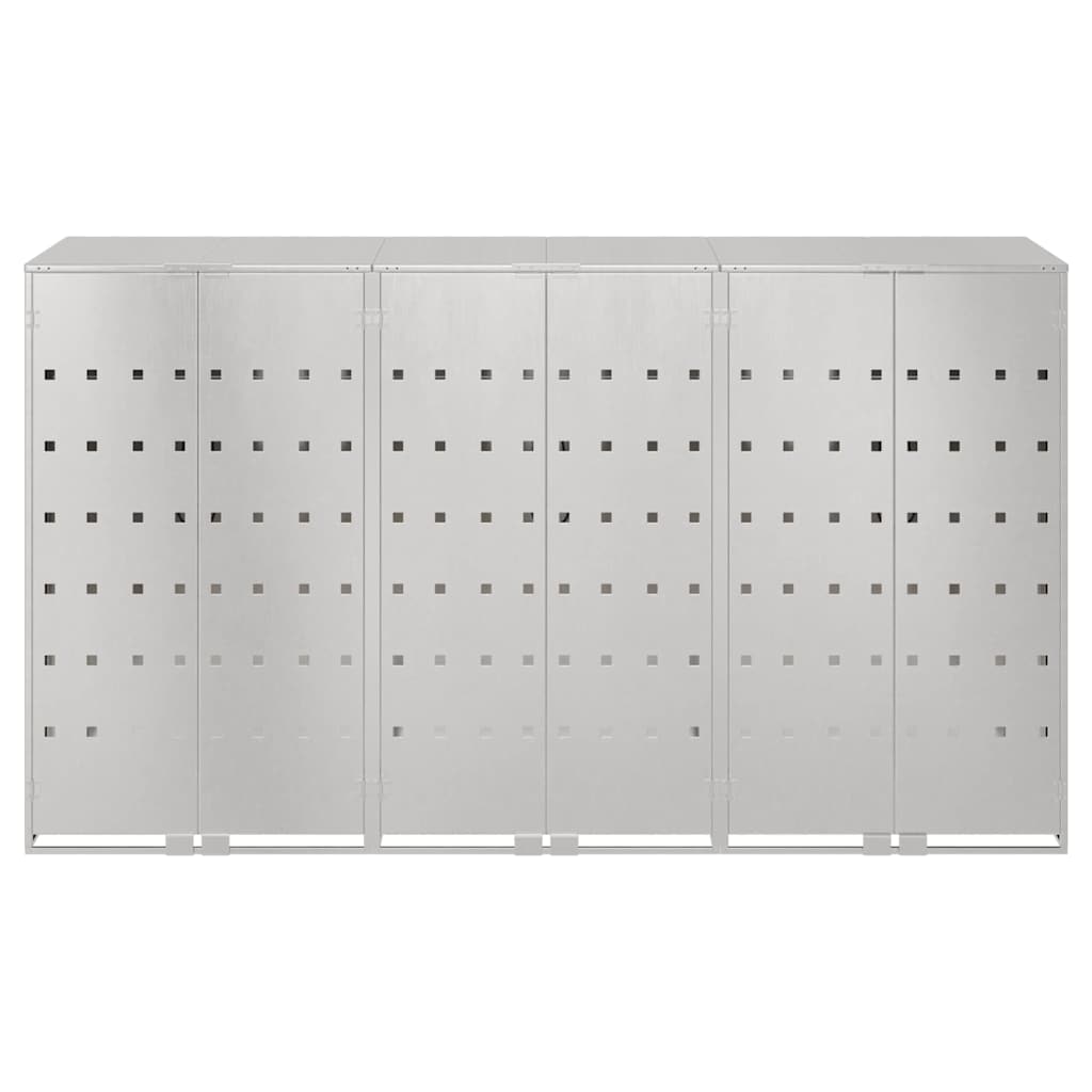 Skladištenje kanti za 3 kante Srebrno 340 x 77.5 x 115.5 cm