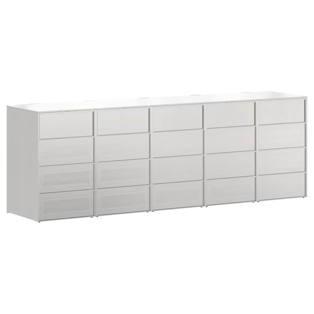 Skladištenje kanti za 3 kante Srebrno 340 x 77.5 x 115.5 cm
