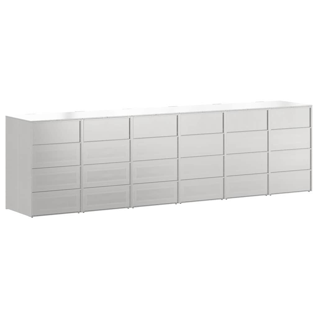 Skladištenje kanti za 3 kante Srebrno 340 x 77.5 x 115.5 cm