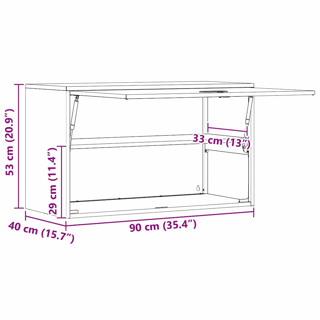Ormar za zid u garaži Crna 90 x 40 x 53 cm Čelik s prahom