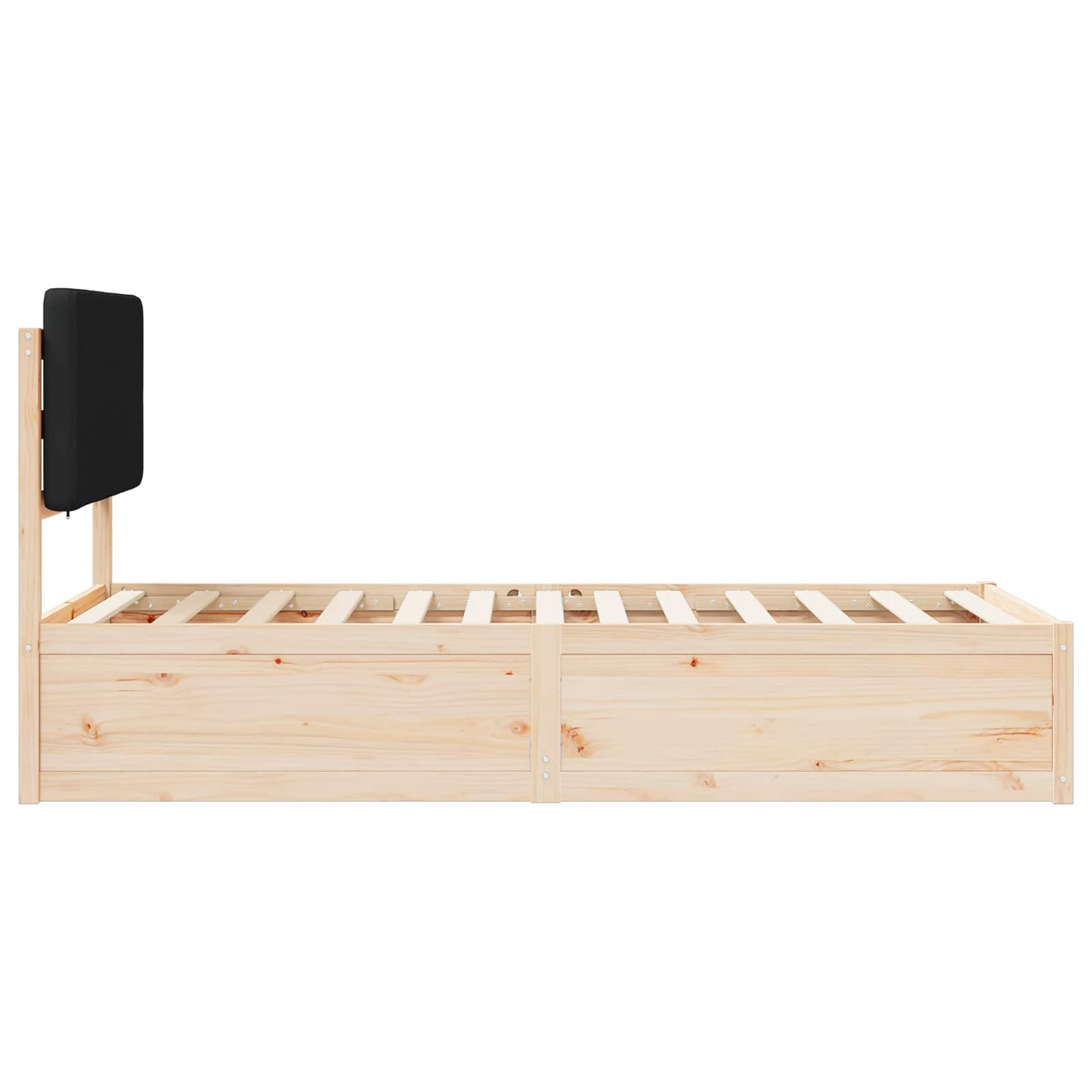 Krevetni okvir s tapiciranim uzglavljem Crna 90 x 190 cm