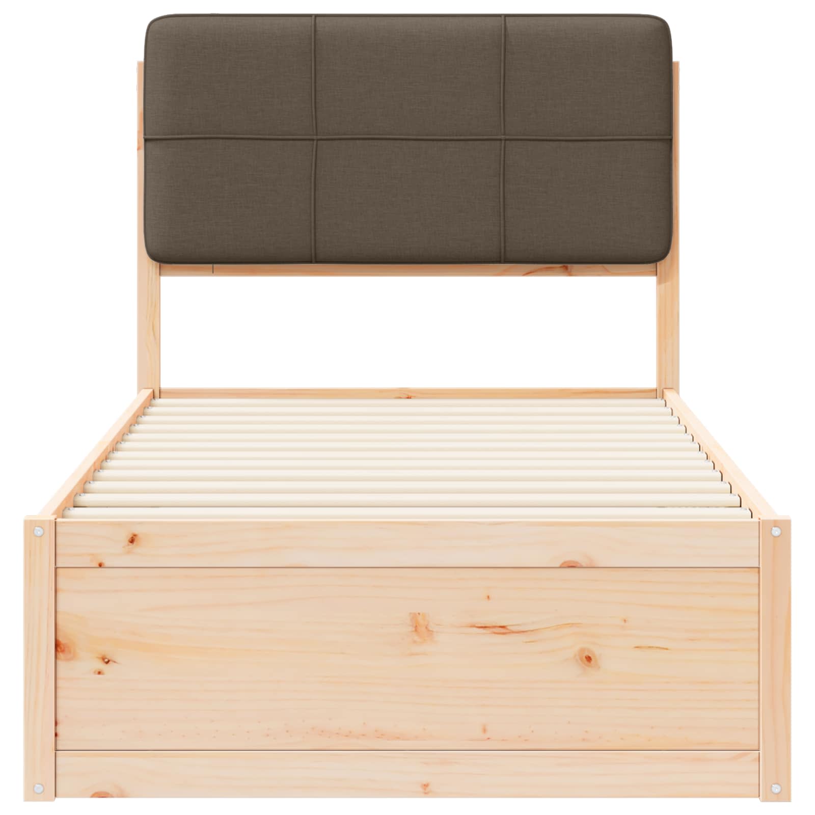 Krevetni okvir s tapiciranim uzglavljem Sivo-smeđa 90 x 200 cm