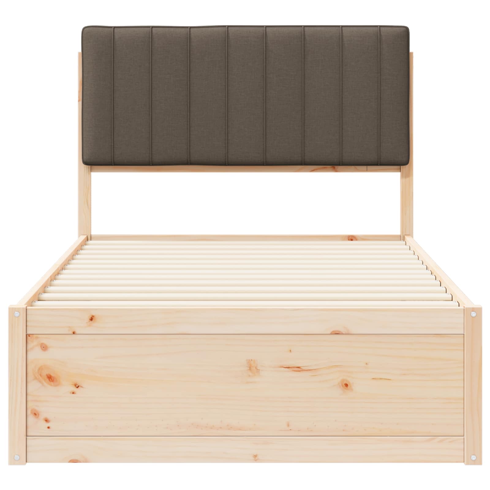 Krevetni okvir s tapiciranim uzglavljem Sivo-smeđa 100 x 200 cm