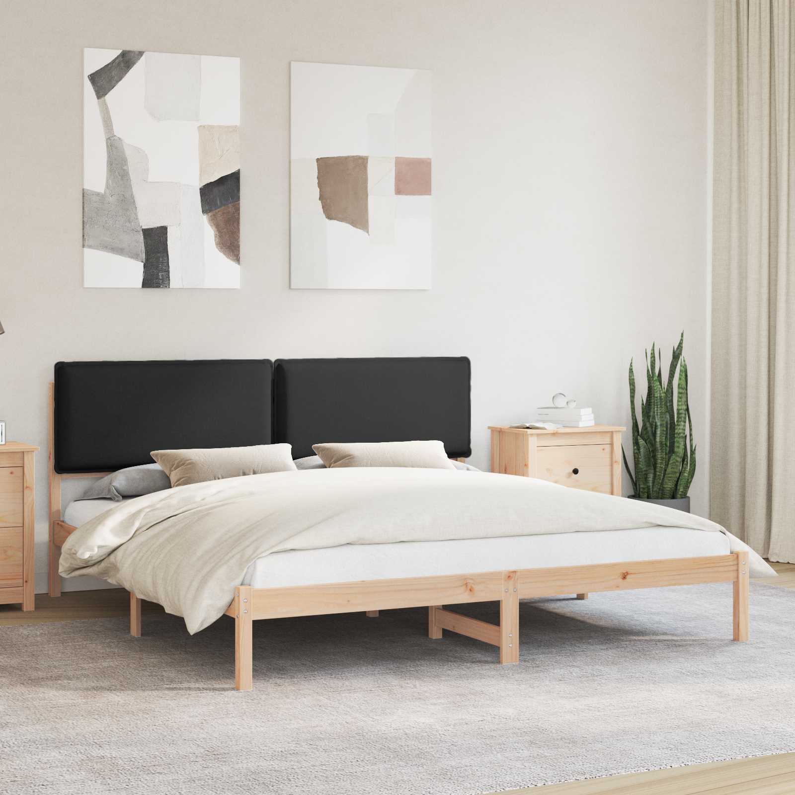 Krevetni okvir s tapiciranim uzglavljem Crna 180 x 200 cm