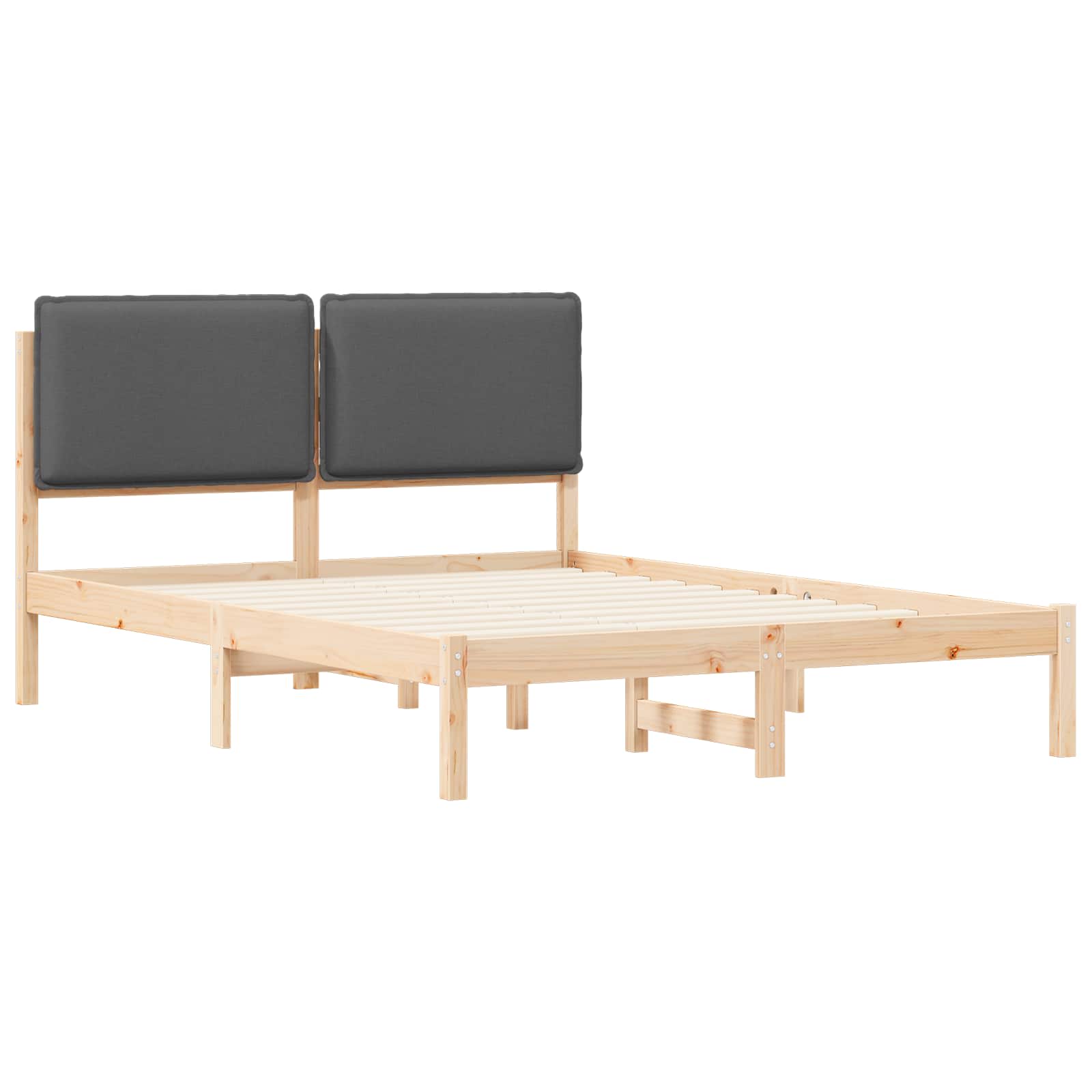 Krevetni okvir s tapiciranim uzglavljem Tamno siva 150 x 200 cm