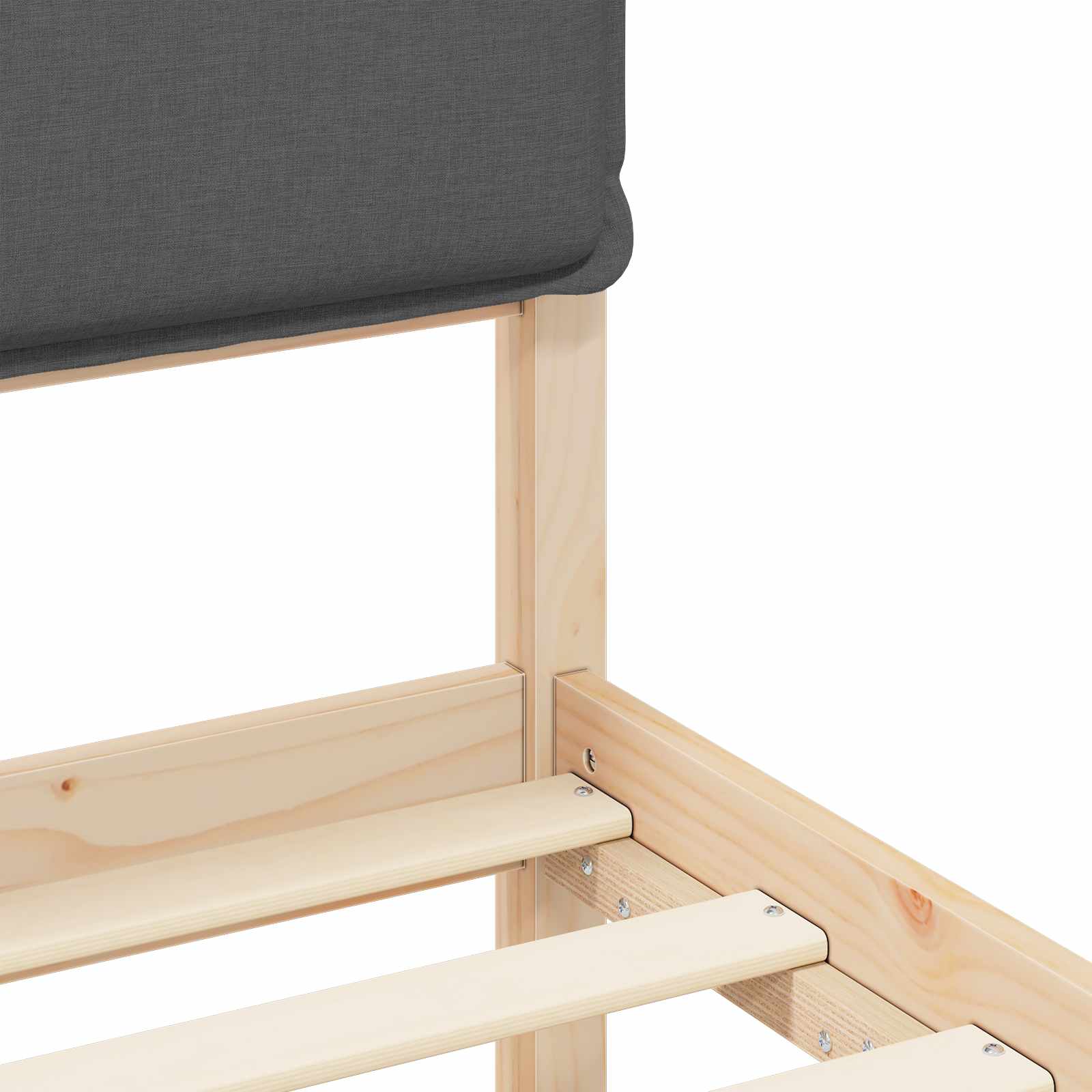 Krevetni okvir s tapiciranim uzglavljem Tamno siva 120 x 190 cm