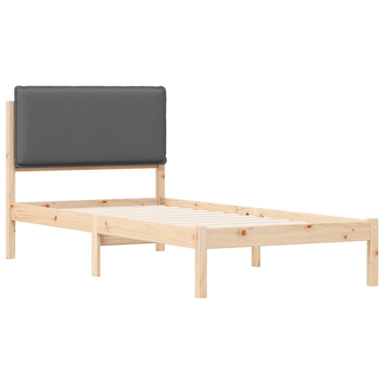 Krevetni okvir s tapiciranim uzglavljem Tamno siva 80 x 200 cm