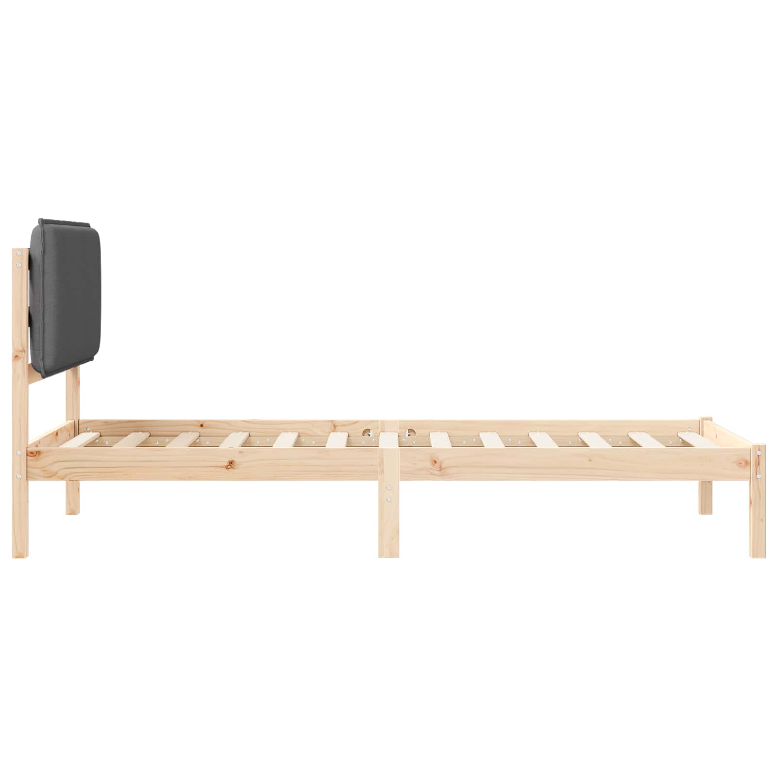 Krevetni okvir s tapiciranim uzglavljem Tamno siva 80 x 200 cm